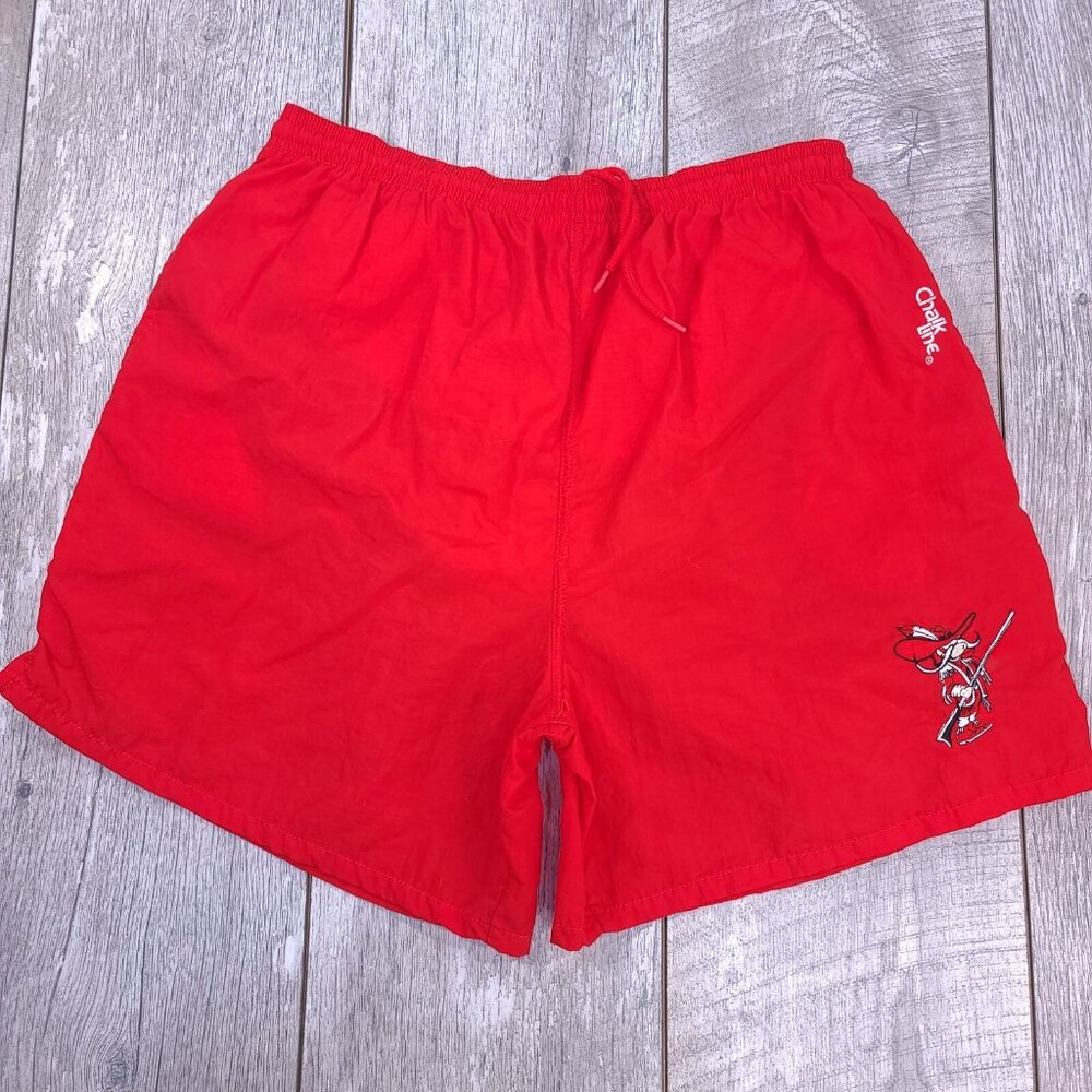 Vintage UNLV Swim Trunks Mens Large Red Lined Chalk Line University Las Vegas